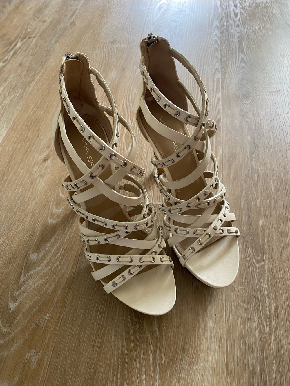 Via Spiga Caged High-Heeled Platform Sandals